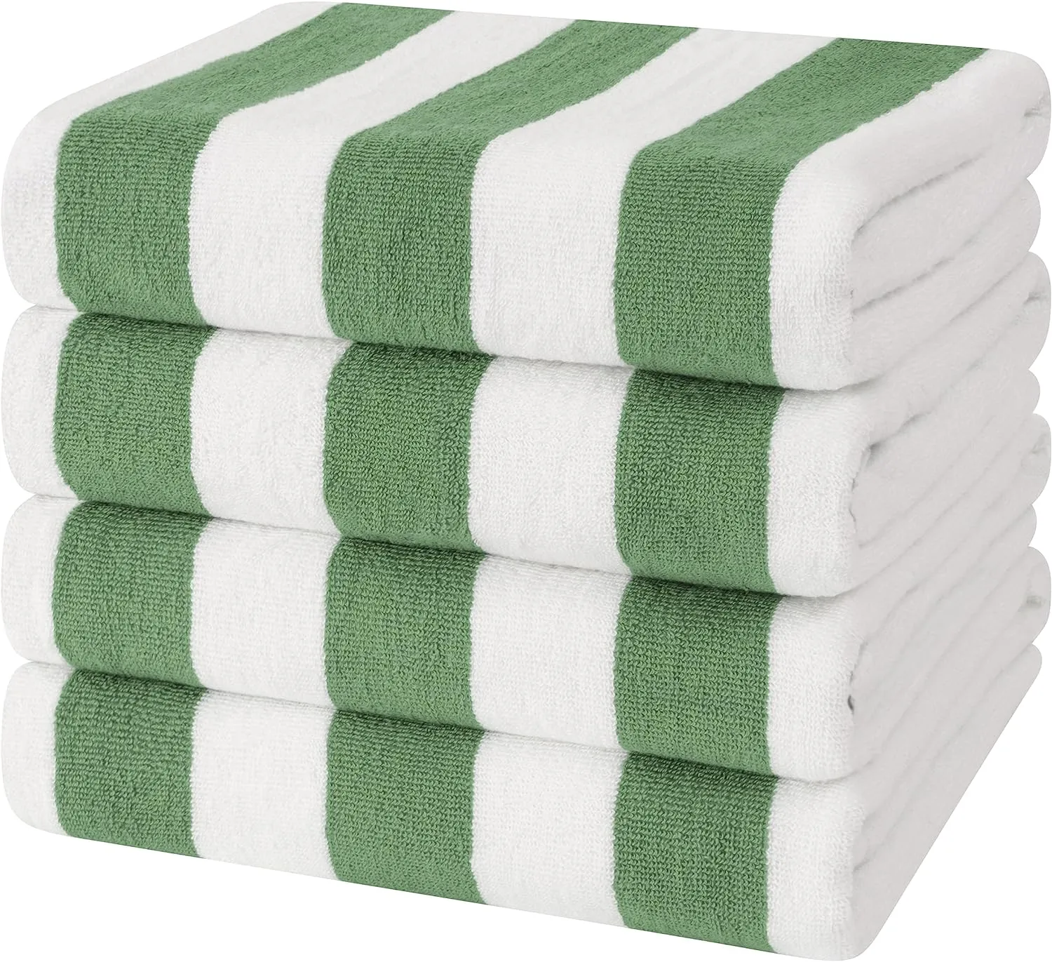 100% Cotton Stripe Beach Towel Bath Towel - Green