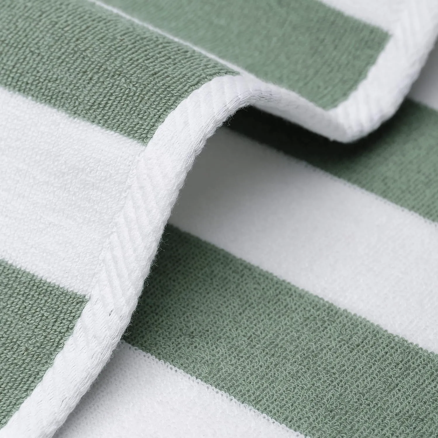 100% Cotton Stripe Beach Towel Bath Towel - Green