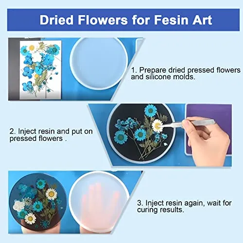 100pcs Dried Pressed Flowers for Resin, Real Pressed Flowers Dry Leaves Bulk Natural Herbs Kit for Scrapbooking DIY Art Crafts, Epoxy Resin Jewelry,