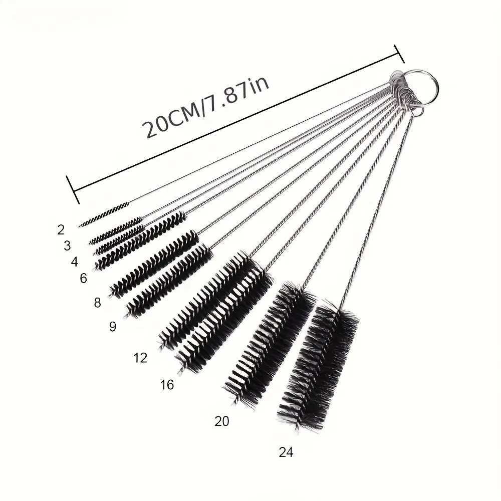 10pc Stainless Steel Tube Cleaning Brushes  Lab  Kitchen