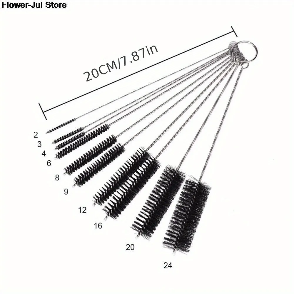 10pc Stainless Steel Tube Cleaning Brushes  Lab  Kitchen