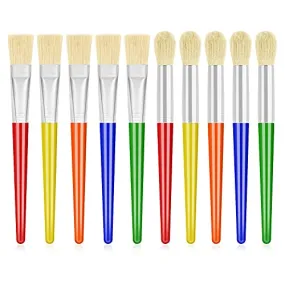 10Pcs Paint Brushes for Kids, Anezus Kids Paint Brushes Toddler Large Chubby Paint Brushes Round and Flat Preschool Paint Brushes for Washable Paint