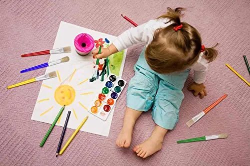 10Pcs Paint Brushes for Kids, Anezus Kids Paint Brushes Toddler Large Chubby Paint Brushes Round and Flat Preschool Paint Brushes for Washable Paint