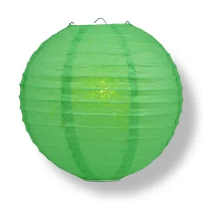 10" Emerald Green Round Paper Lantern, Even Ribbing, Chinese Hanging Wedding & Party Decoration