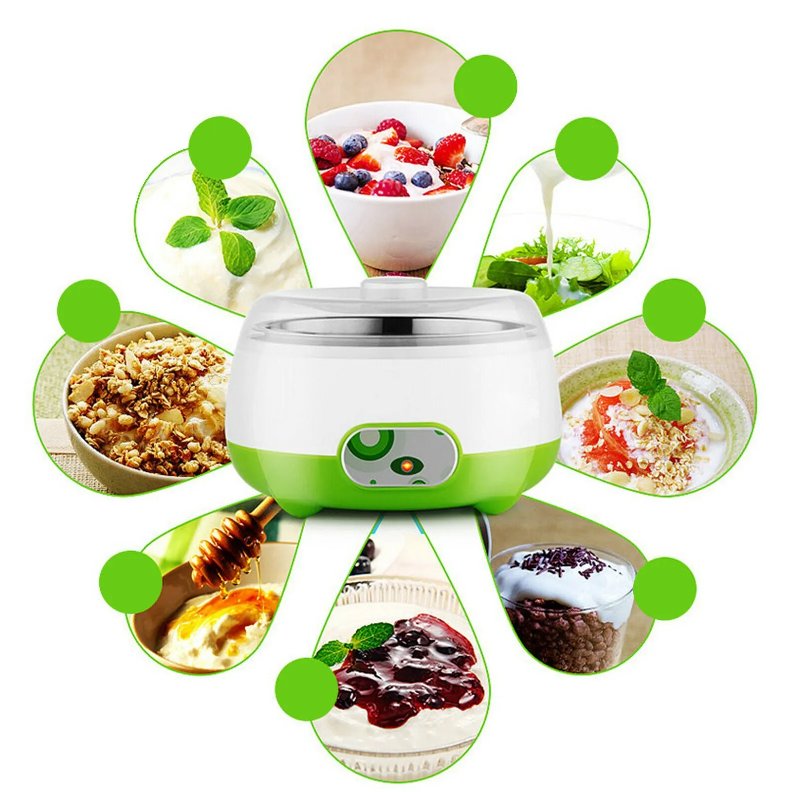 1L Yogurt Maker Machine Auto Constant Temperature w/Stainless Steel Inner Pot