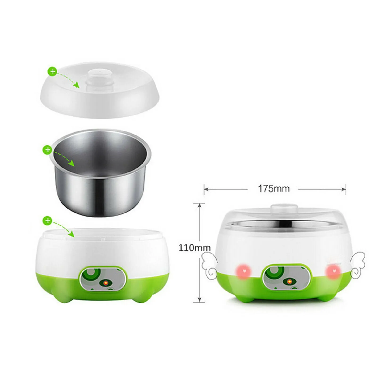 1L Yogurt Maker Machine Auto Constant Temperature w/Stainless Steel Inner Pot