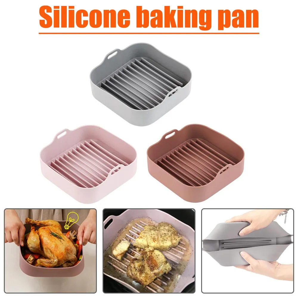 20.5CM Square Reusable Silicone Baking Pot Basket