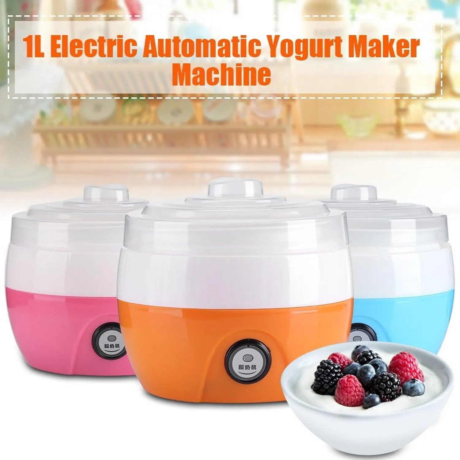 2533C Electronic Yogurt Maker, Automatic Yogurt Maker Machine 1L Yoghurt Plastic Container for Home Use