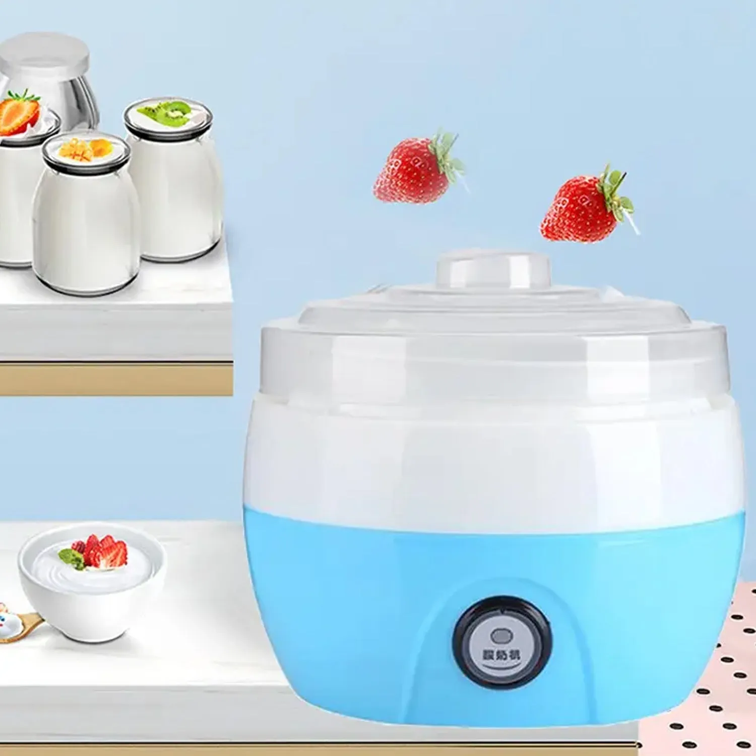 2533C Electronic Yogurt Maker, Automatic Yogurt Maker Machine 1L Yoghurt Plastic Container for Home Use