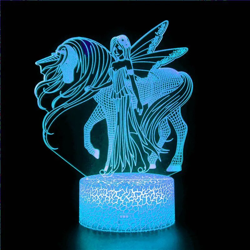 3D Lamp Led Cartoon Night Light Anime Bedroom Decor Bedside Change Colorful Touch Nightlight Kids Child Girl Birthday Gift Xmas