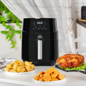 4.5L Digital Air Fryer, 1500W W/ Digital Display, Rapid Air Circulation, Adjustable Temperature, Timer and Nonstick Basket, Black