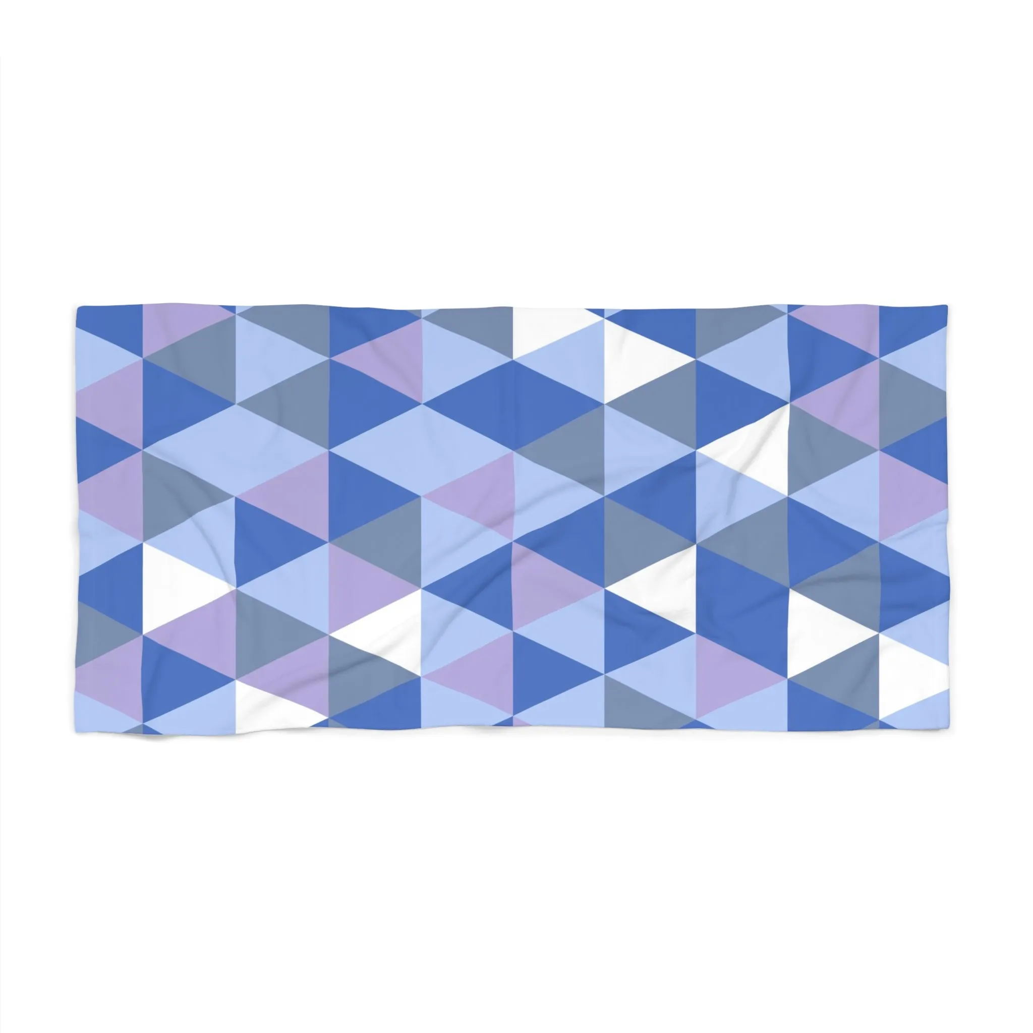 Abstract Bath, Beach Towel | Blue Lavender Geometri