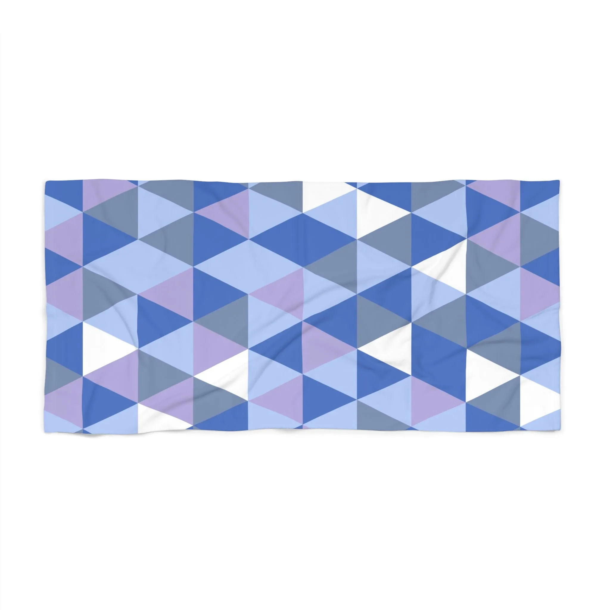 Abstract Bath, Beach Towel | Blue Lavender Geometri