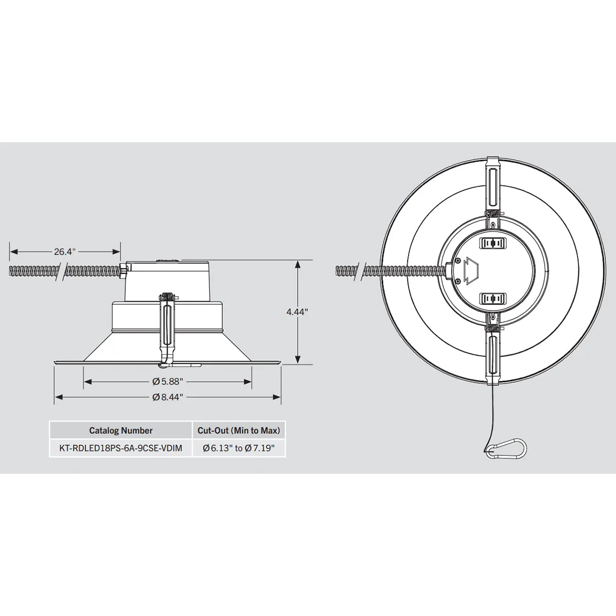 Advanta 6 In Commercial LED Recessed Downlight, 9W|13W|19W, 1550 Lumens, 30K|35K|40K