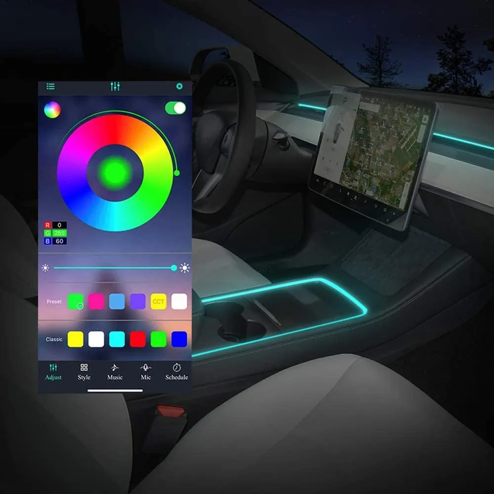 Ambient Lighting LED Strip for Tesla Model Y Model 3