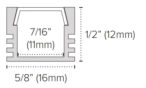 American Lighting Universal/Mini 1 Meter (3' 3") Universal Aluminum Channel