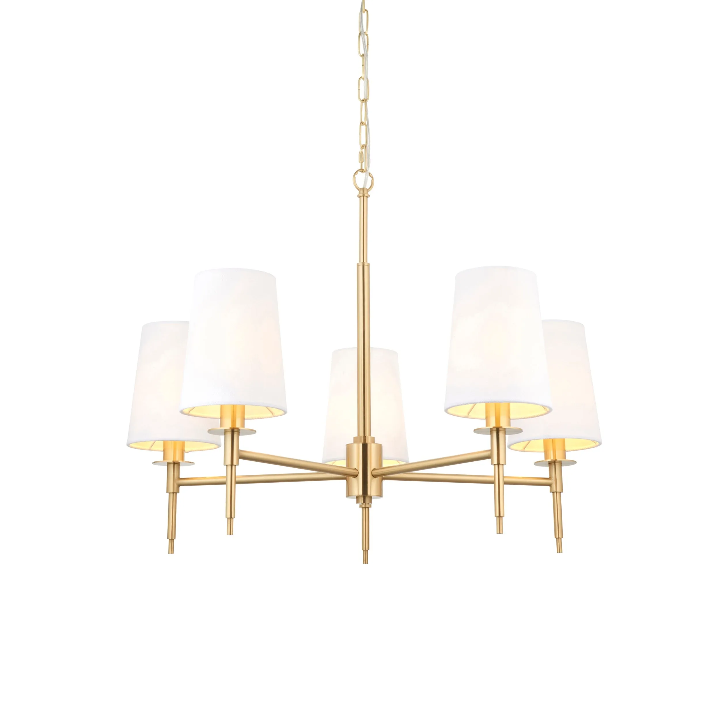 Amos Westminster 5 Light Chandelier Satin Brass