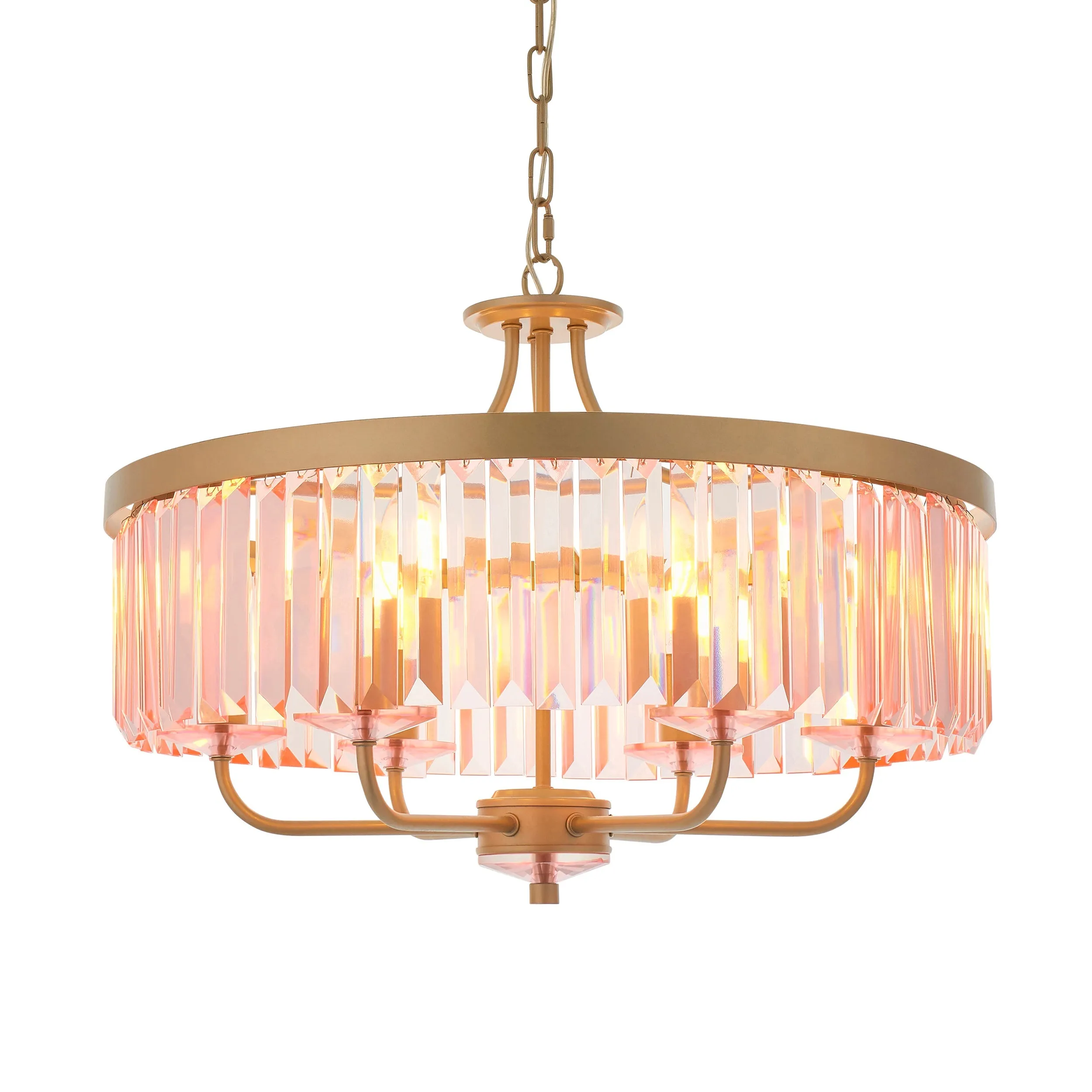 Amos Windsor Chandelier Champagne & Rose Pink