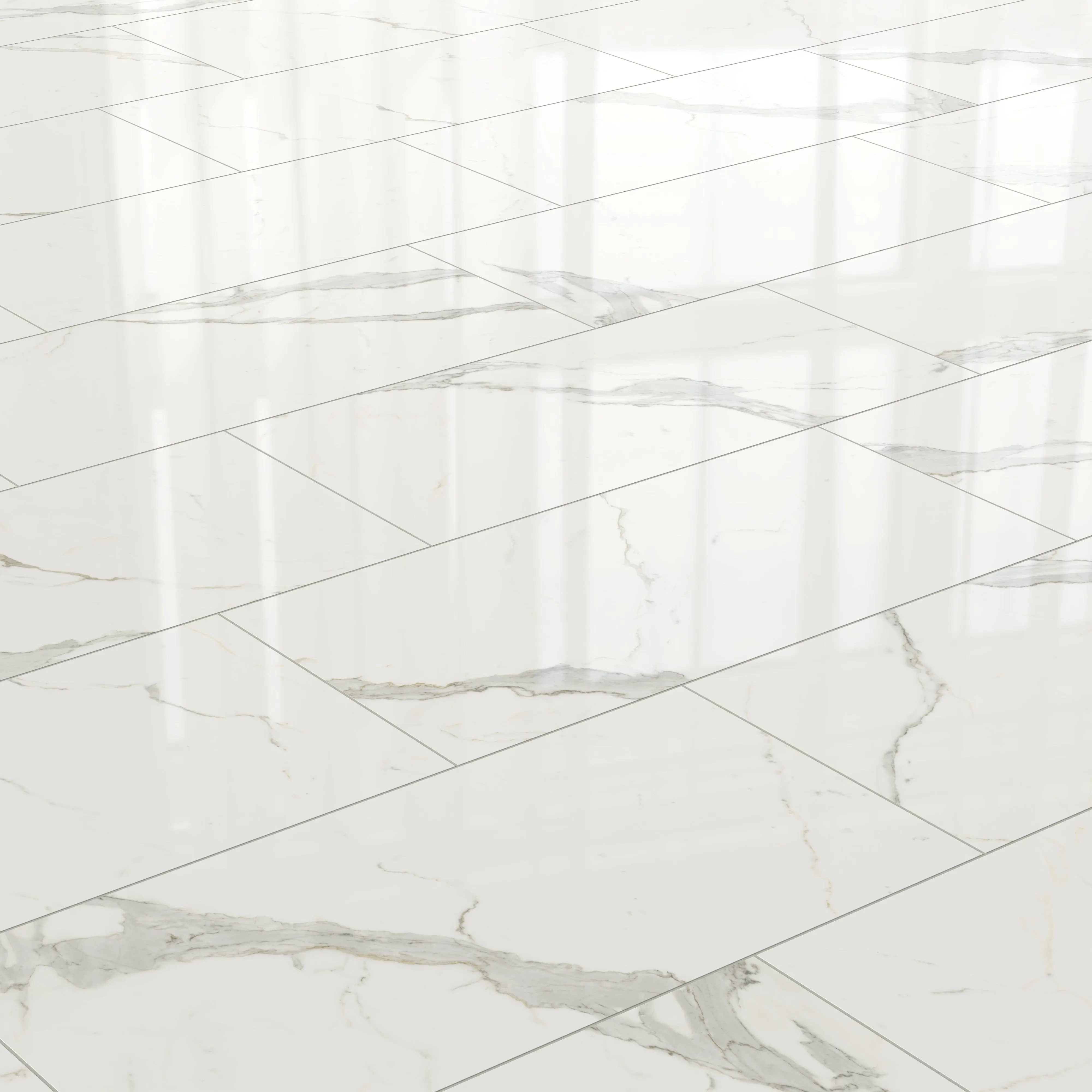 Aniston 24x48 Polished Porcelain Tile in Calacatta Top