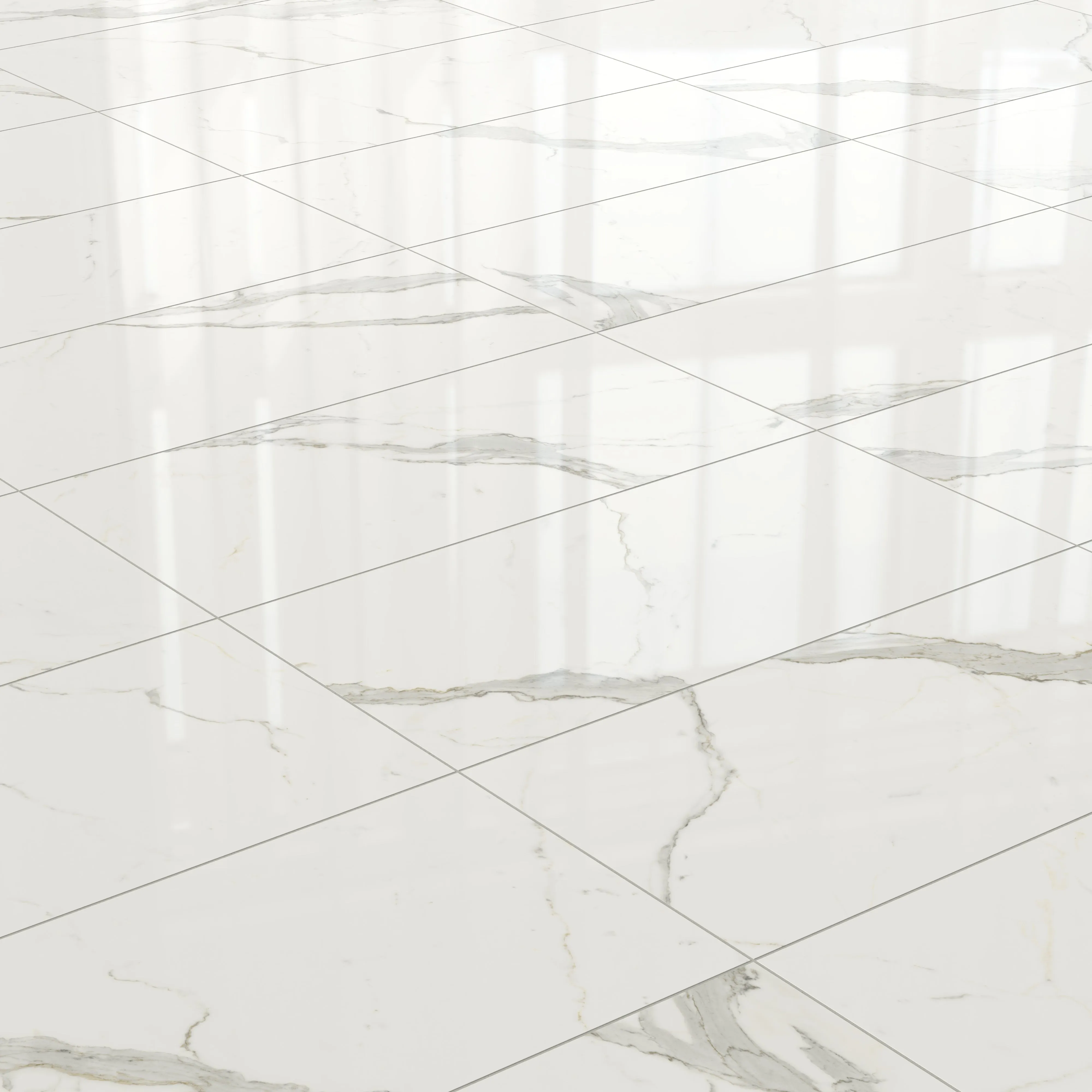 Aniston 24x48 Polished Porcelain Tile in Calacatta Top