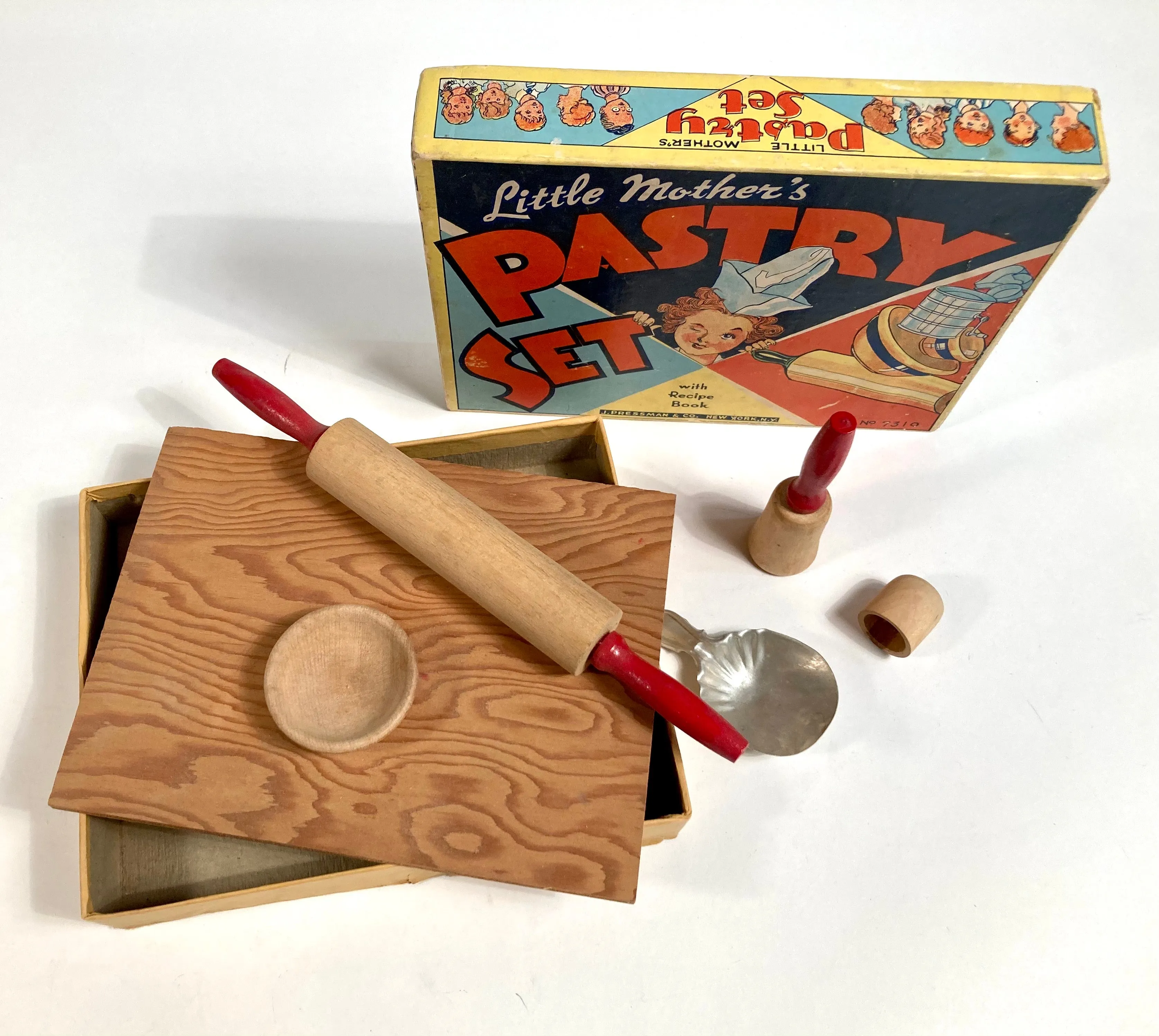 Antique 1930's LITTLE MOTHER'S PASTRY SET Children's Baking Game, Partial