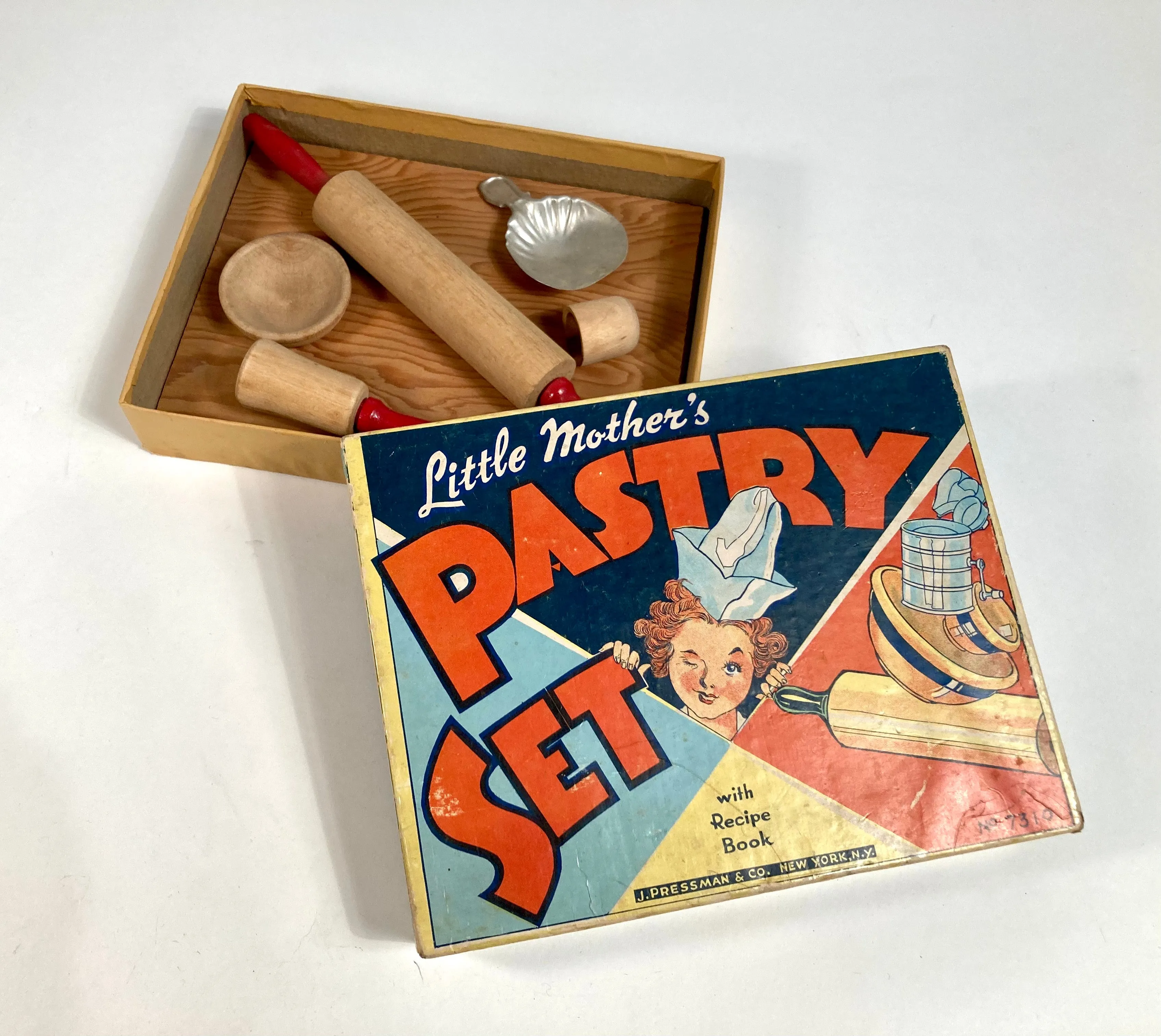 Antique 1930's LITTLE MOTHER'S PASTRY SET Children's Baking Game, Partial