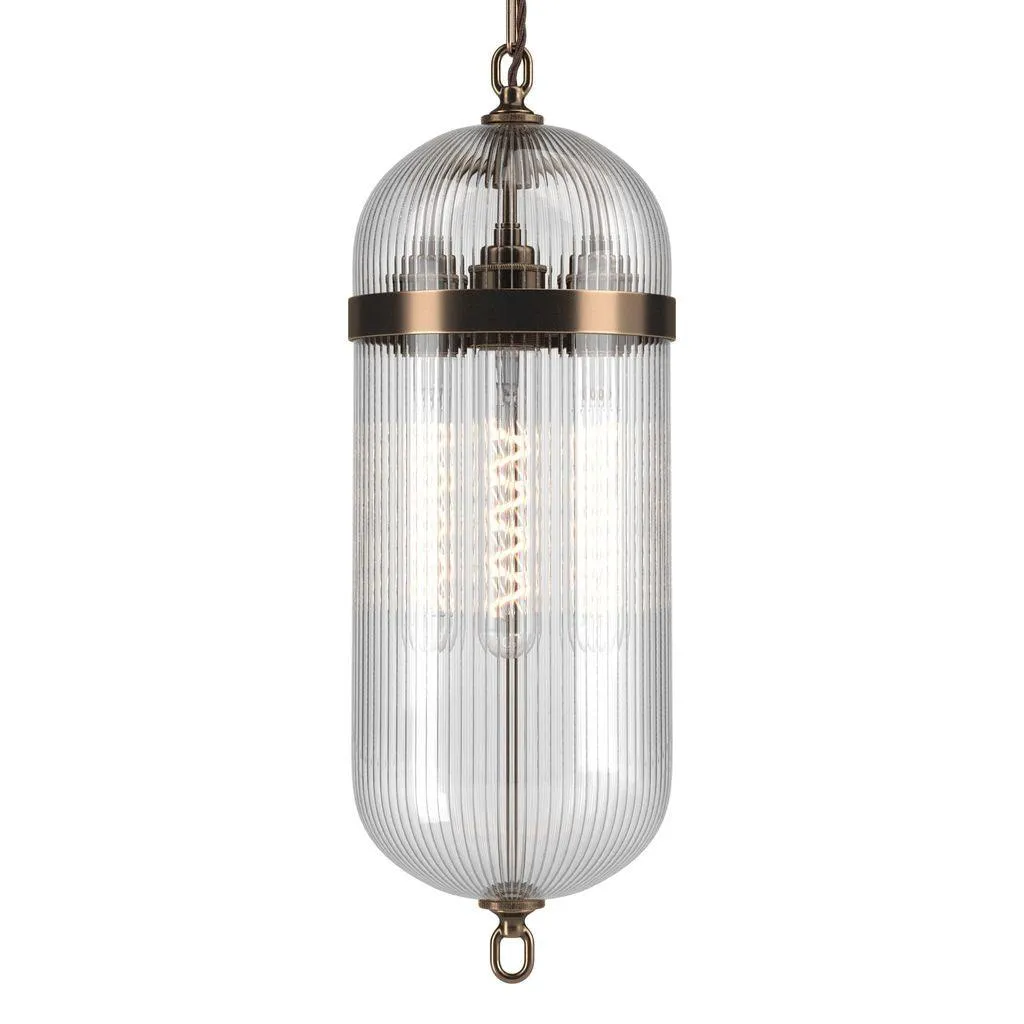 Antique Brass Pendant Lantern Aston