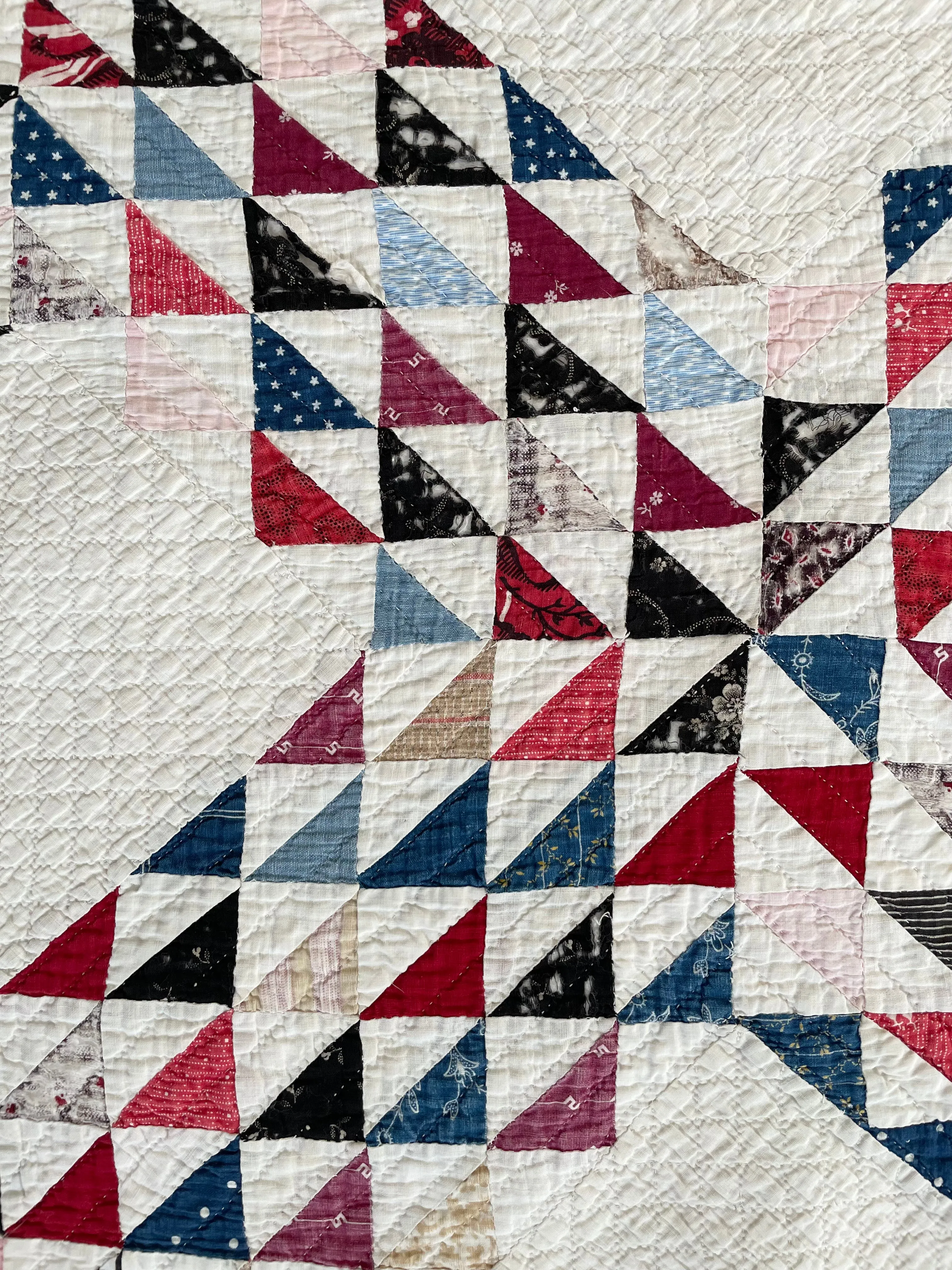 Antique Calico Ocean Waves Quilt