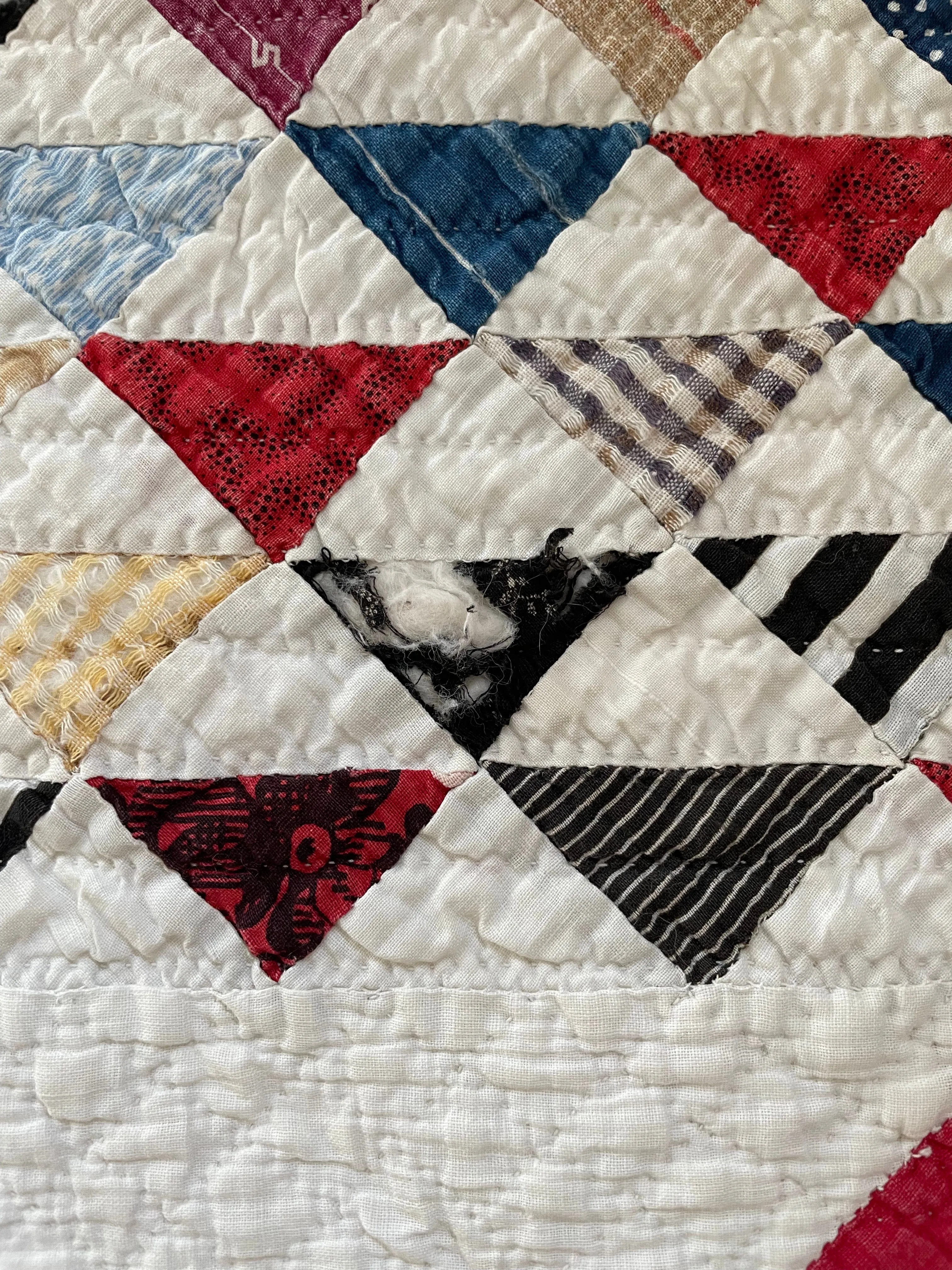 Antique Calico Ocean Waves Quilt