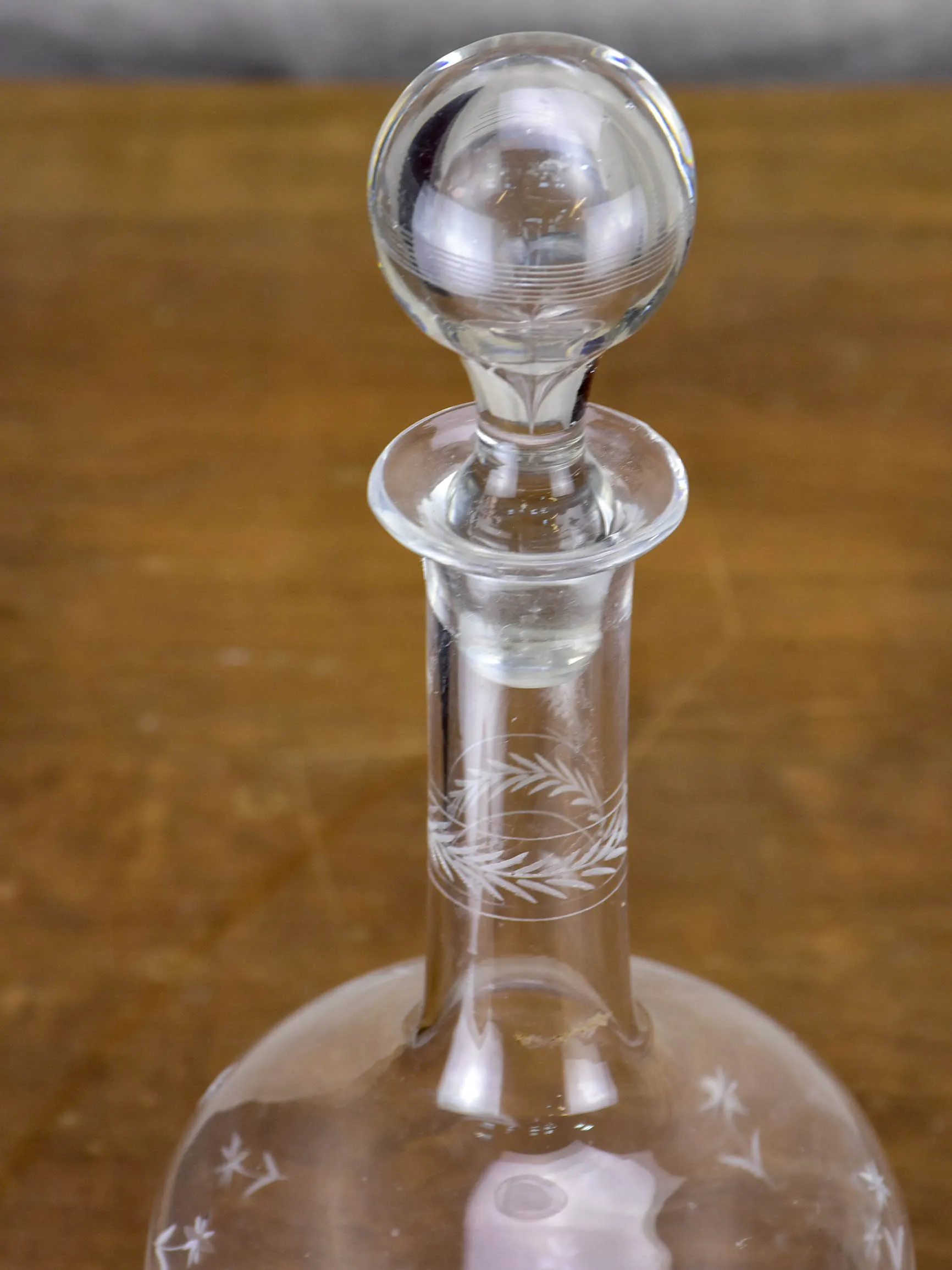 Antique French wine decanter with lid