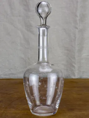 Antique French wine decanter with lid