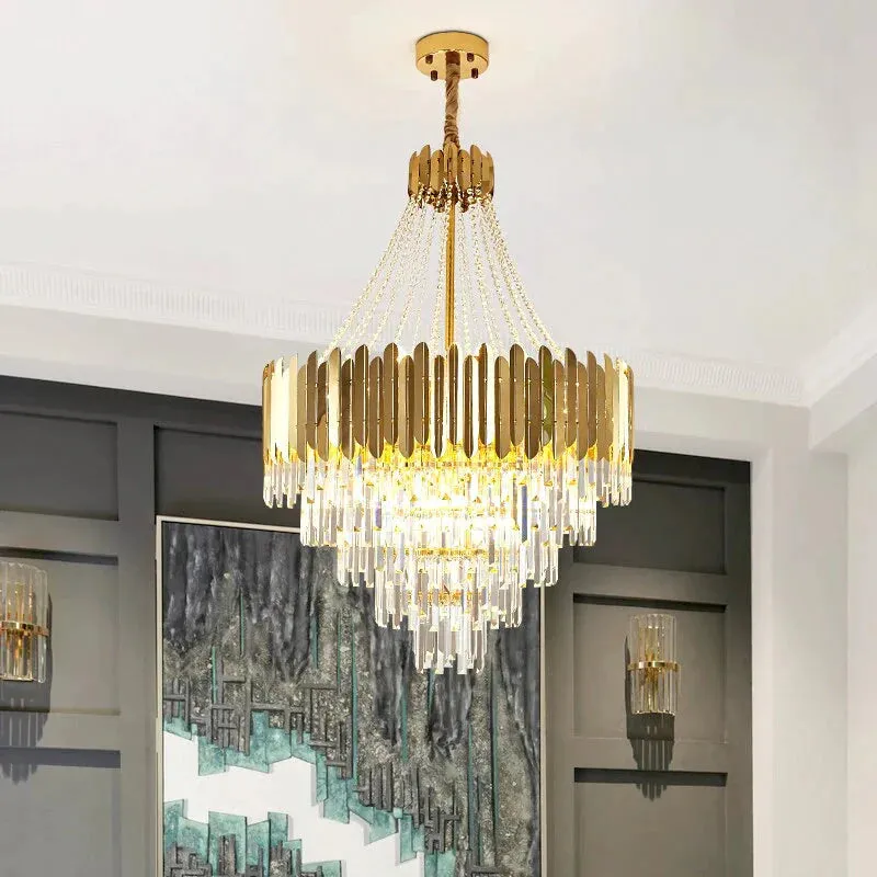 Avah - Gold Large Crystal Chandelier