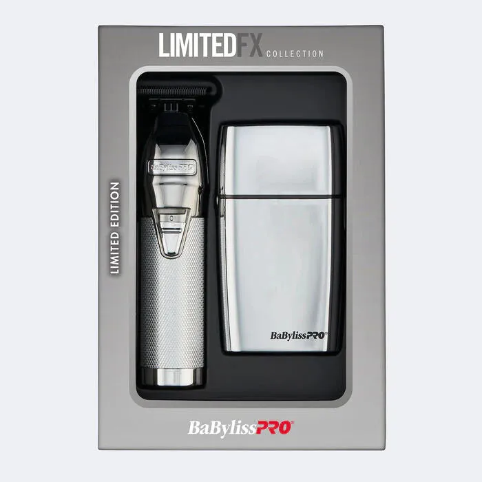 BaBylissPRO LimitedFX Silver Trimmer & Double-Foil Shaver Value Set (FXDUOFS2TS)