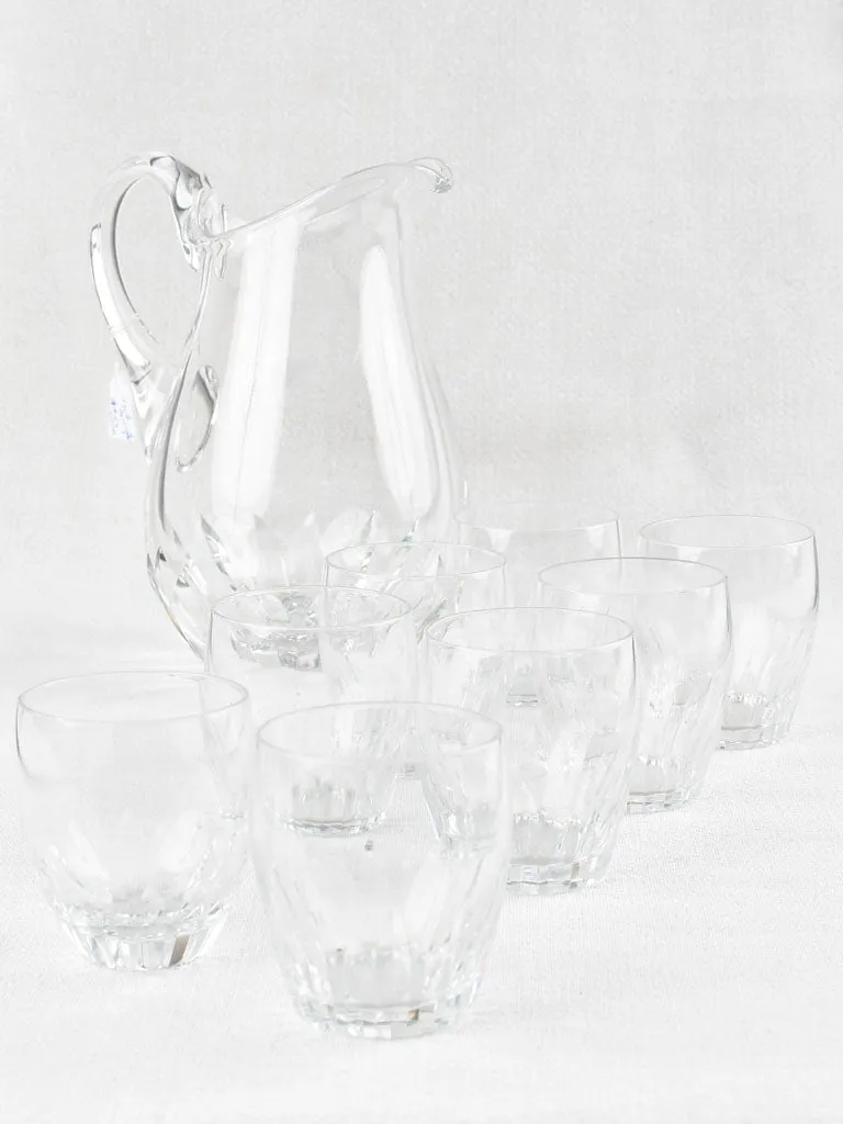 Baccarat pitcher with 8 glasses