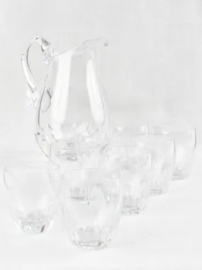 Baccarat pitcher with 8 glasses