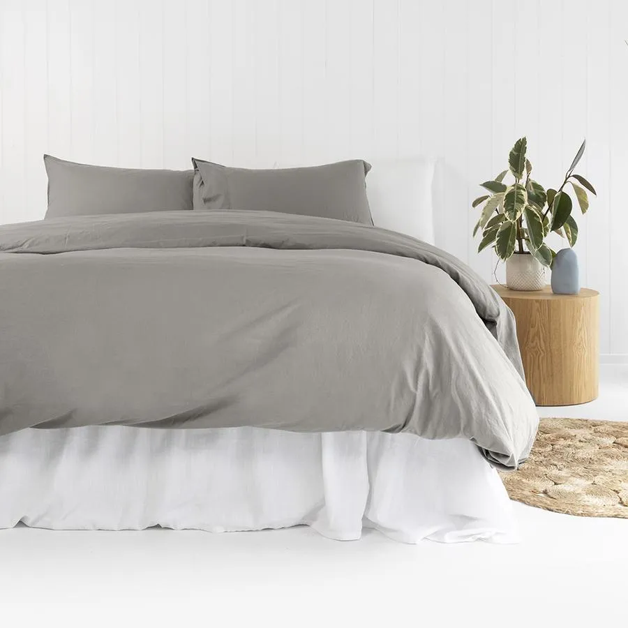 Bambury Temple Organic Quilt Cover Sets - Grey