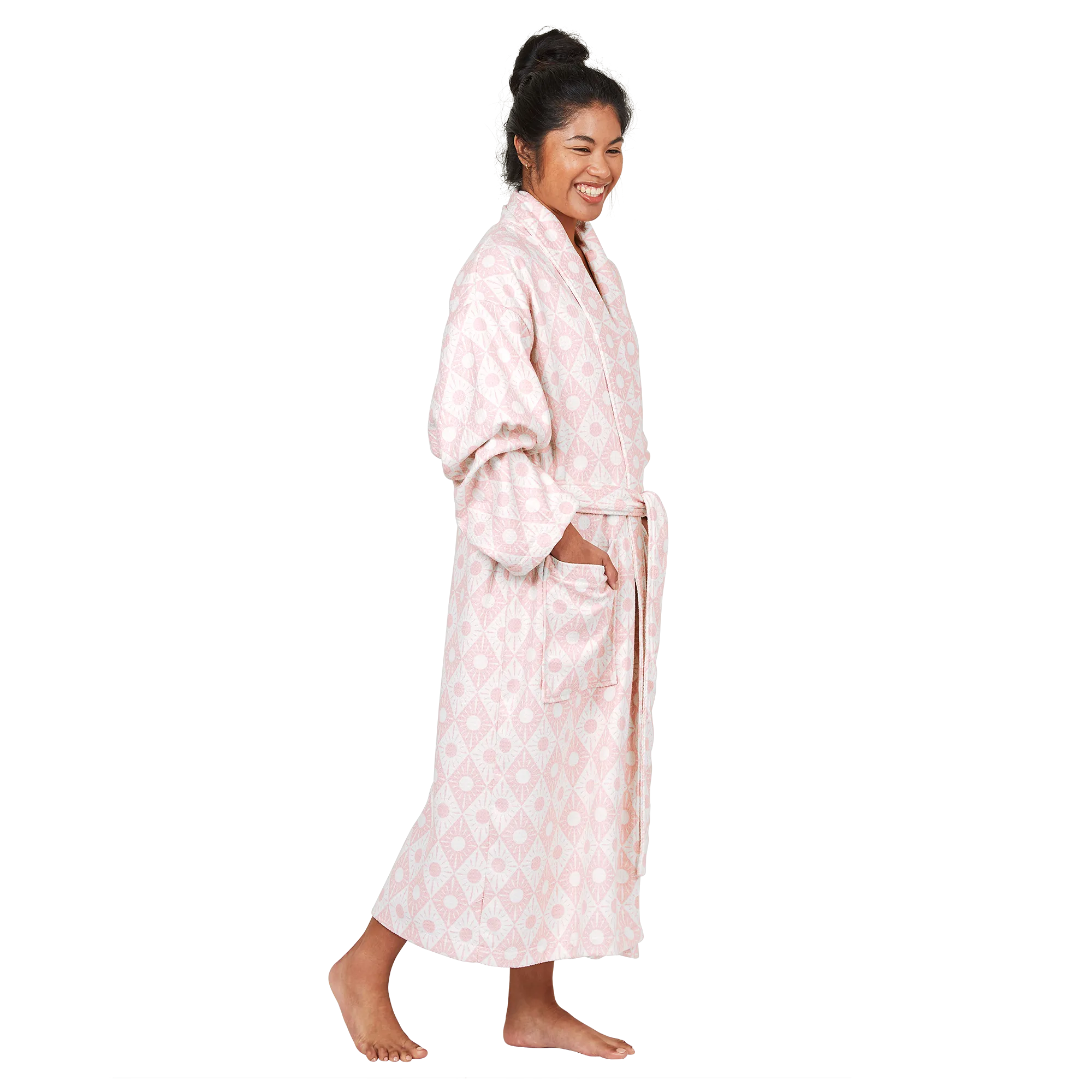 Bath Robe - Diamond Pink