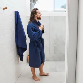 Bath Robe - Nautical Navy