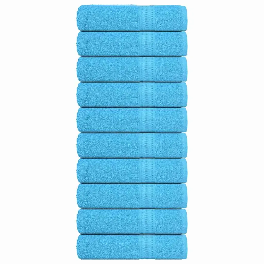 Bath Towels 10 pcs Turquoise 100x150 cm 360 gsm 100% Cotton