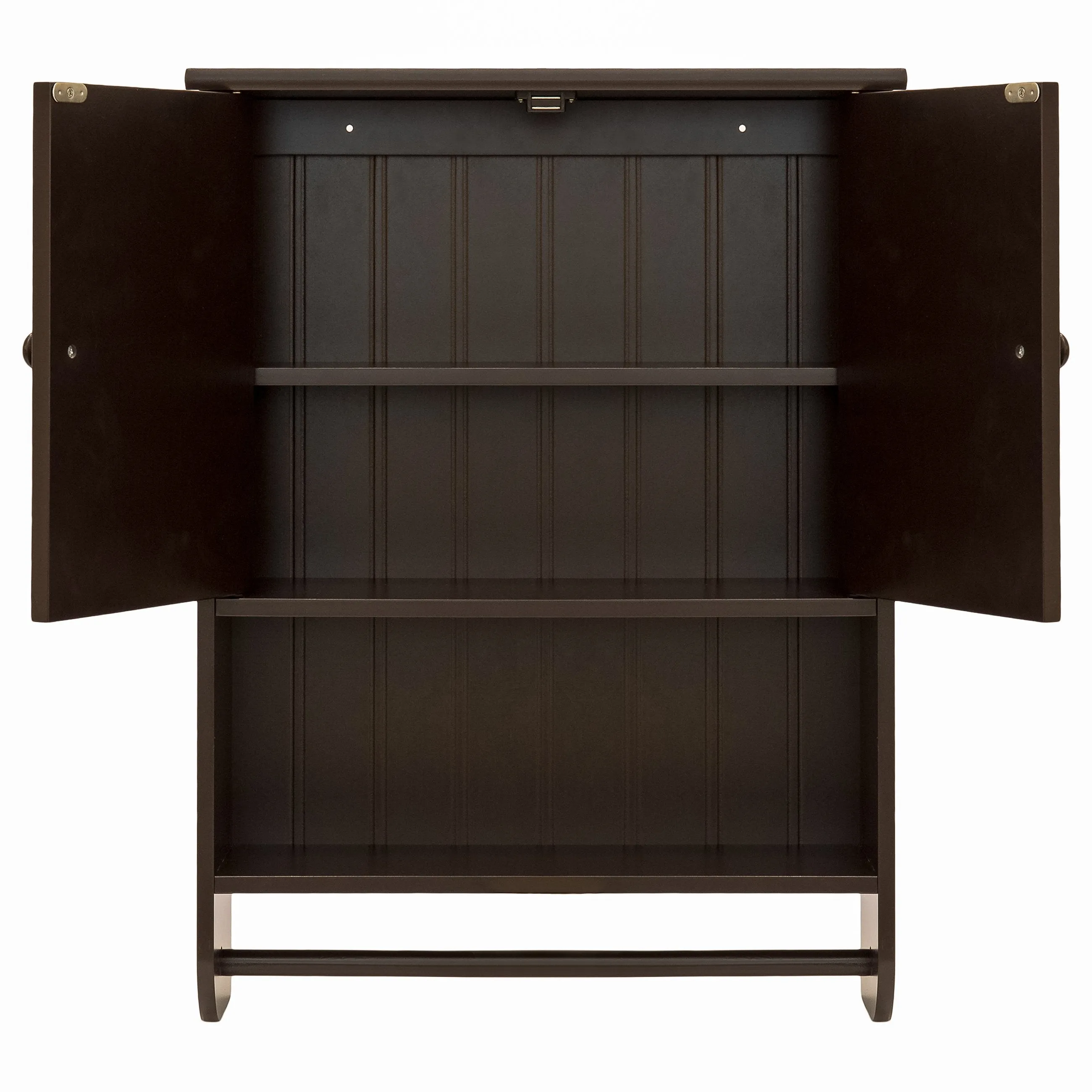 Bathroom Wall Storage Organization Cabinet w/ Double Doors, Towel Bar