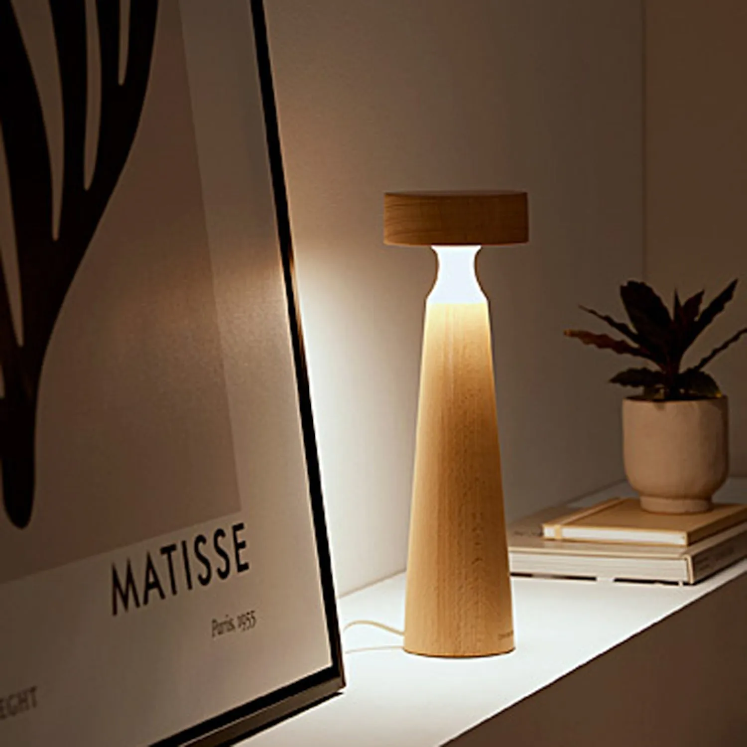 Beech Wood LED Tower Reading Lamp