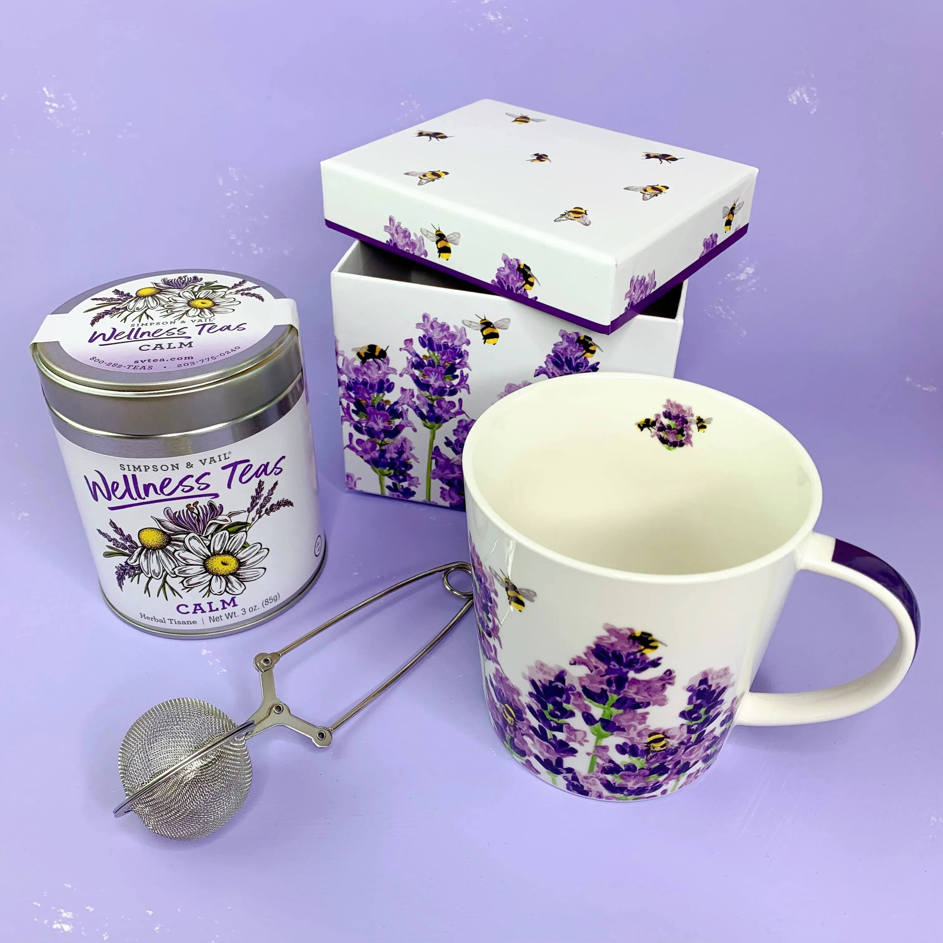 Bees & Lavender Mug   Calm Wellness Tea Gift Bundle