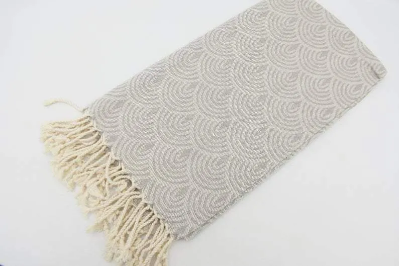 Beige Waves 100% Cotton Towel