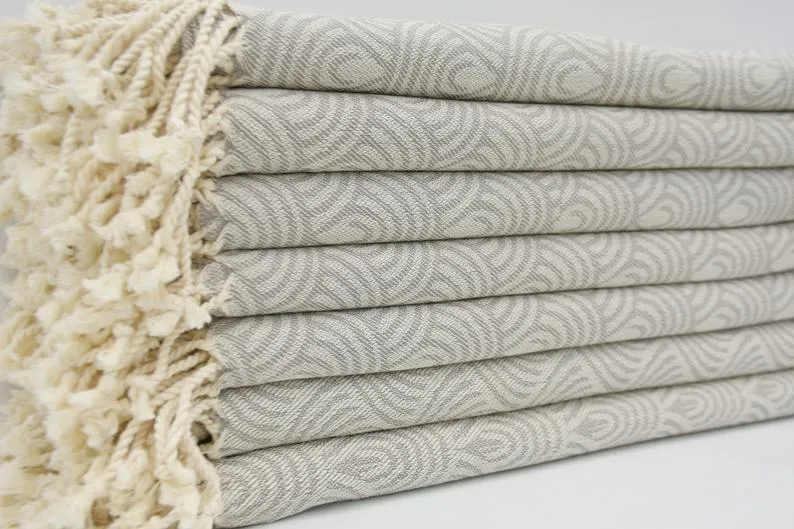 Beige Waves 100% Cotton Towel