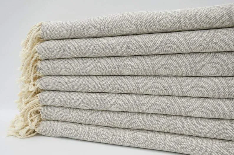 Beige Waves 100% Cotton Towel