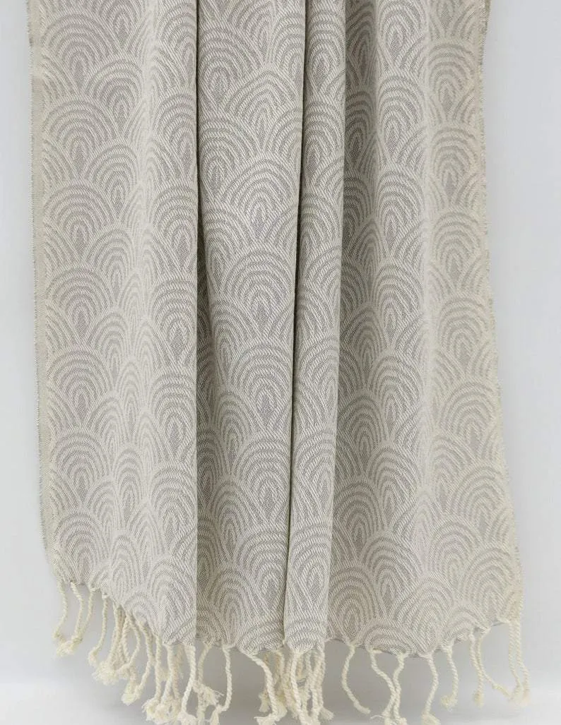 Beige Waves 100% Cotton Towel