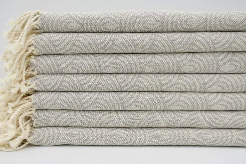 Beige Waves 100% Cotton Towel