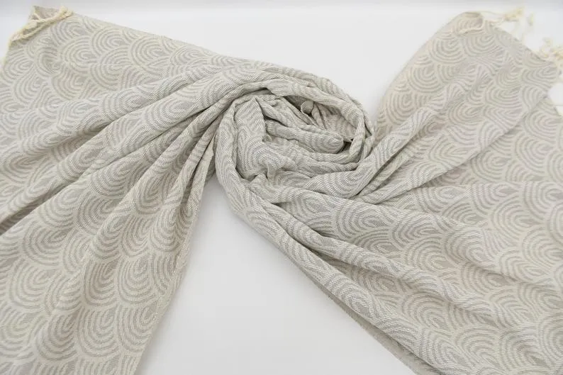 Beige Waves 100% Cotton Towel