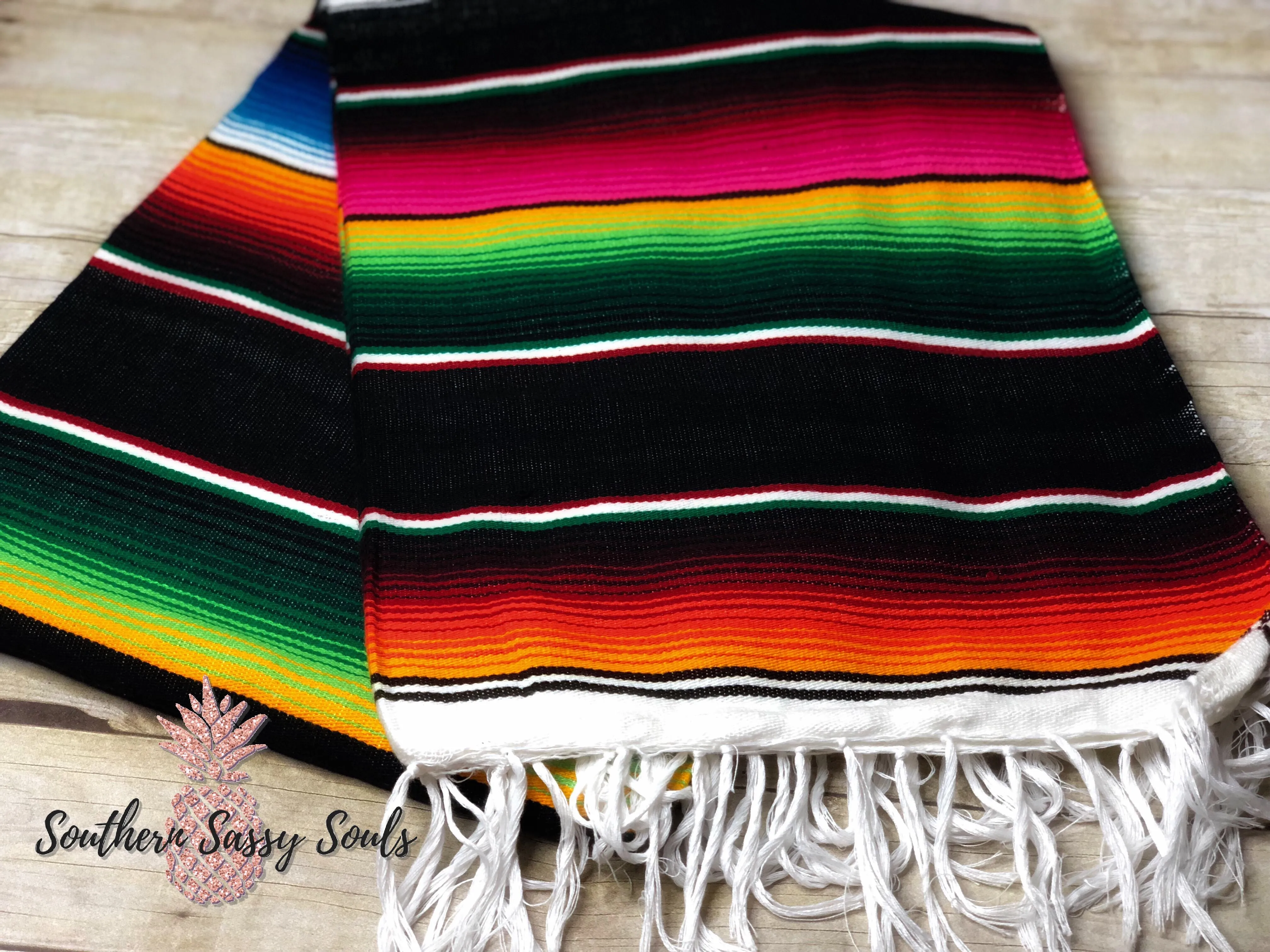 Black Large Serape Blanket