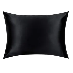 Black Silk Pillowcase - NZ Standard Size -  Zip Closure